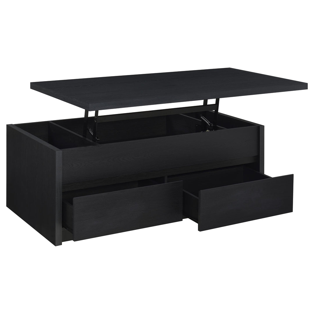 Knapp Lift Top Cocktail Coffee Table with Dual Drawers Black - What&