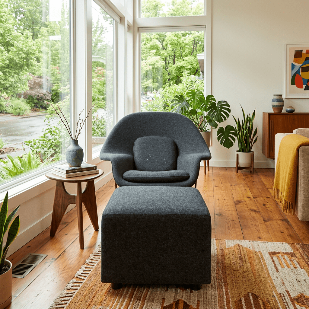 Womb Chair and Ottoman by Knoll - view 5