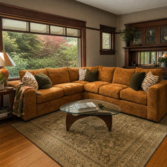 Kona Sectional in Patagonia Adobe styled in a Portland Craftsman living room - Whats New Furniture