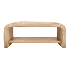 Kyran Rattan Coffee Table in Natural side view - rattan coffee table by NPD - Whats New Furniture Portland OR