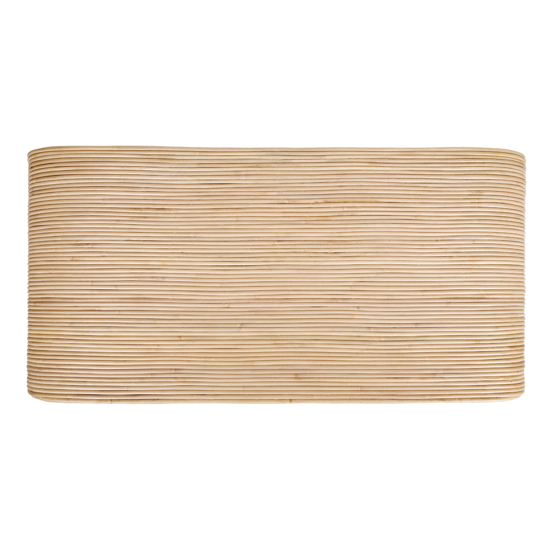 Kyran Rattan Coffee Table in Natural top view - rattan coffee table by NPD - Whats New Furniture Portland OR
