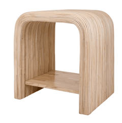 Kyran Rattan Side Table in Natural side angle - natural rattan side table by NPD - Whats New Furniture Portland OR