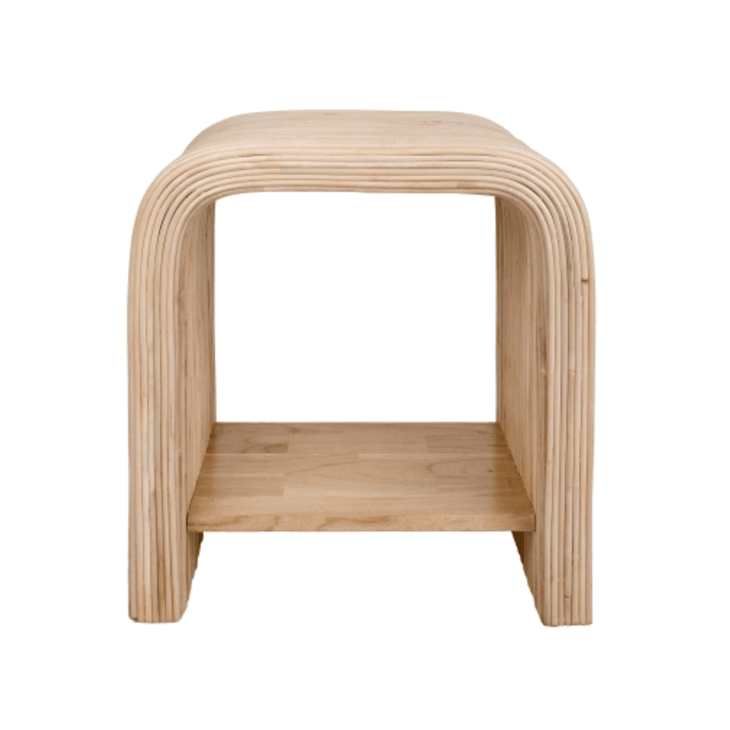 Kyran Rattan Side Table in Natural - natural rattan side table by NPD - Whats New Furniture Portland OR