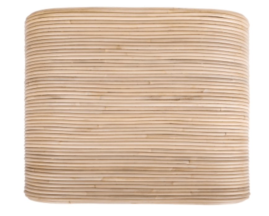 Kyran Rattan Side Table in Natural top-down view - natural rattan side table by NPD - Whats New Furniture Portland OR
