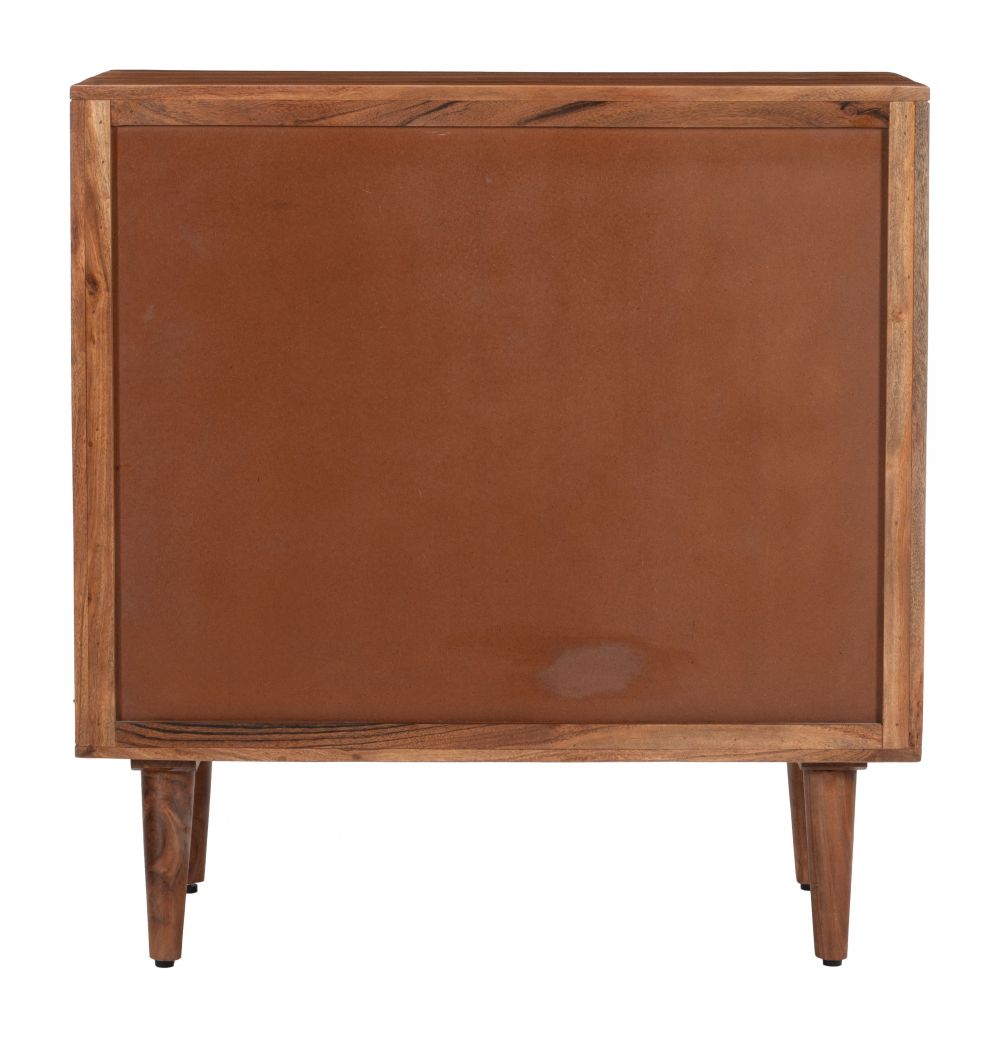 Lada Cabinet Walnut in walnut back view - solid acacia storage cabinet by Zuo - Whats New Furniture Portland OR