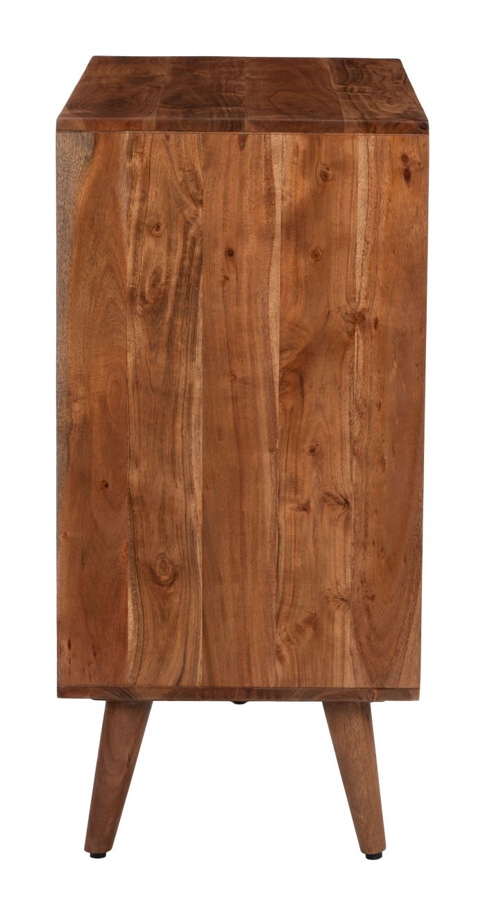 Lada Cabinet Walnut in walnut detail view - solid acacia storage cabinet by Zuo - Whats New Furniture Portland OR