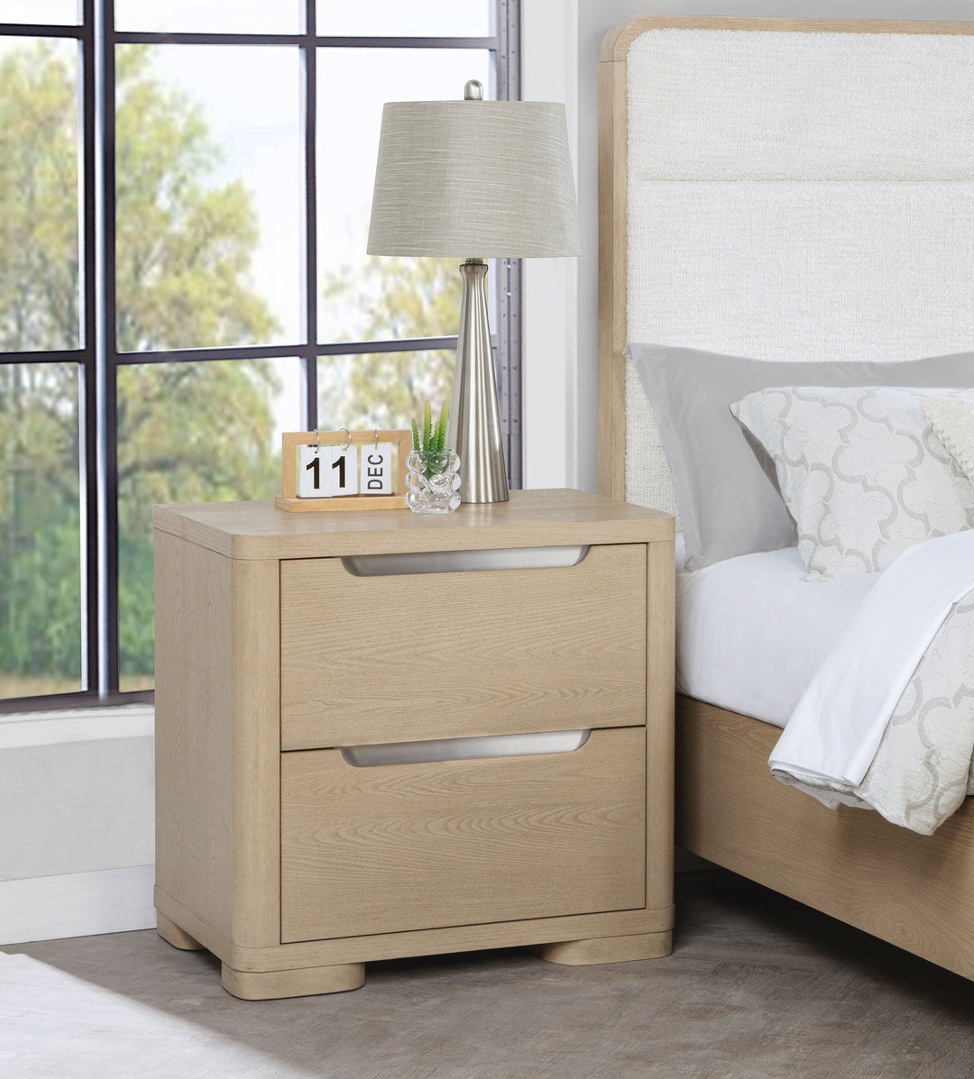 Ladera 2-drawer Nightstand Bedside Table Light Elm - What&