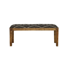 Lamont Fabric Upholstered Accent Bench Black and Natural - What&