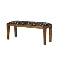 Lamont Fabric Upholstered Accent Bench Black and Natural - What&