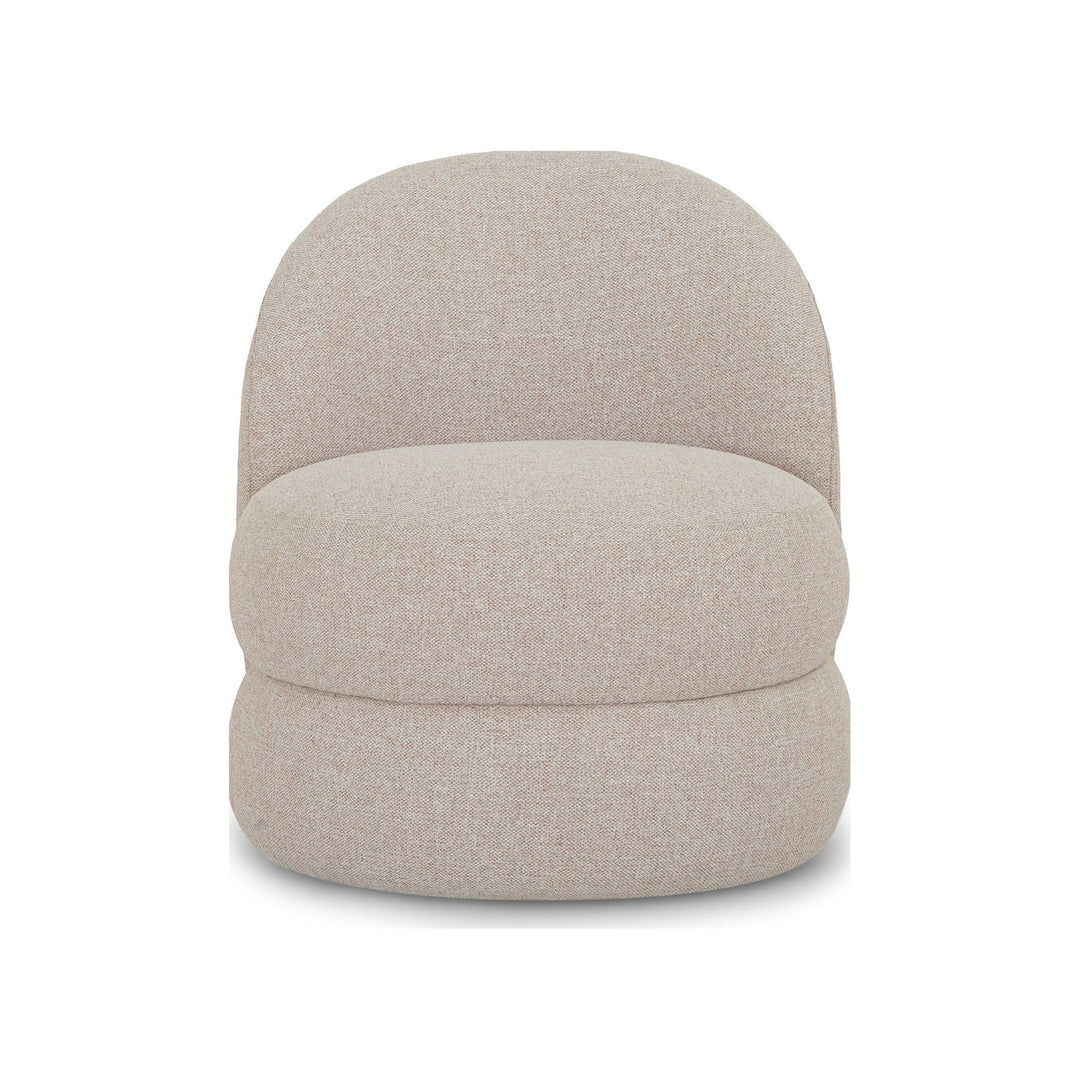 Lancaster Swivel Chair in Agnes Light Pink - sculptural boucle swivel chair private label - Whats New Furniture Portland OR