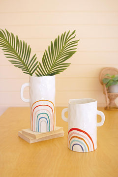 Large Ceramic Rainbow Vase With Handle — What&