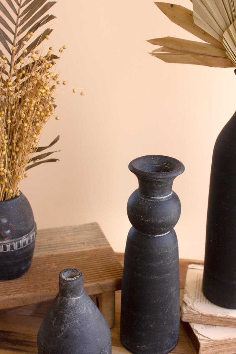 Large Modern Black Clay Vase — view 4