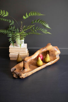 Large Oval Teakwood Bowl with Handle — What&