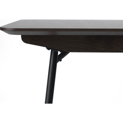 Latina Extendable Dining Table in Dark Oak detail view - extendable oak dining table by Unique Furniture - Whats New Furniture Portland OR