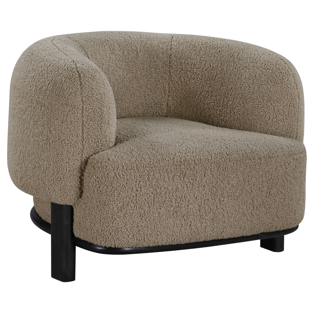 Lawler Upholstered Barrel Back Accent Chair Brown and Black - What&