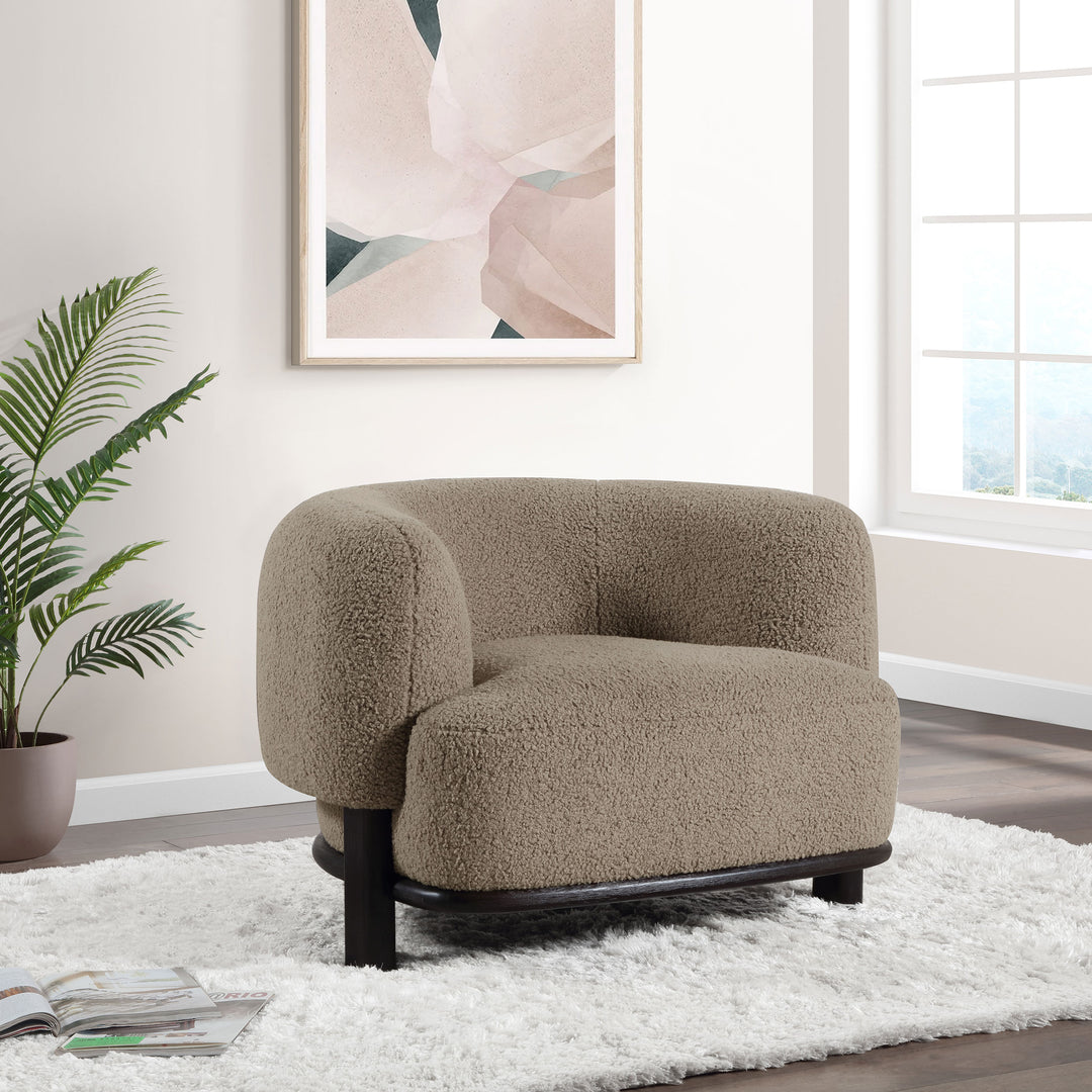 Lawler Upholstered Barrel Back Accent Chair Brown and Black - What&