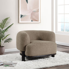 Lawler Upholstered Barrel Back Accent Chair Brown and Black - What&