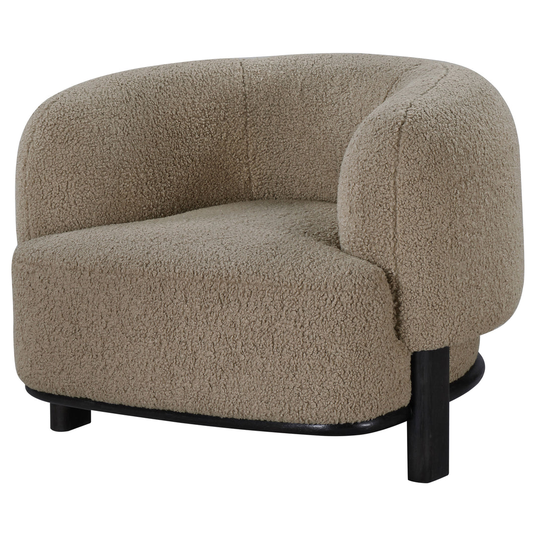 Lawler Upholstered Barrel Back Accent Chair Brown and Black - What&