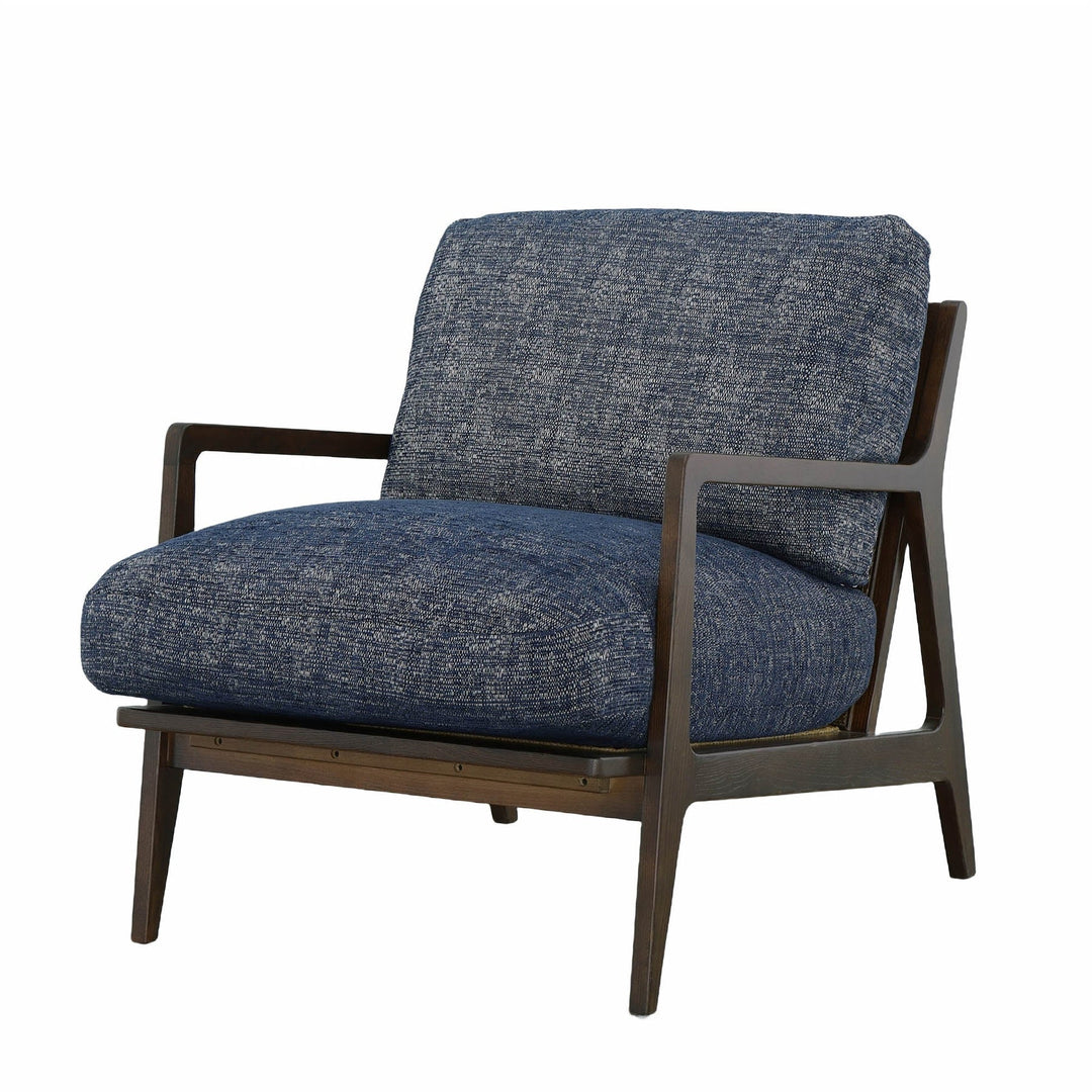 Las Vegas Lawrence Arm Chair in Royal Navy fabric colorway side angle - cane arm chair by LH Imports - Whats New Furniture Portland OR
