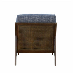 Las Vegas Lawrence Arm Chair in Royal Navy fabric colorway back view - cane arm chair by LH Imports - Whats New Furniture Portland OR
