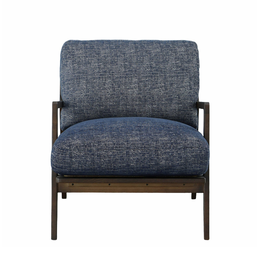 Las Vegas Lawrence Arm Chair in Royal Navy fabric colorway front view - cane arm chair by LH Imports - Whats New Furniture Portland OR