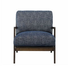 Las Vegas Lawrence Arm Chair in Royal Navy fabric colorway front view - cane arm chair by LH Imports - Whats New Furniture Portland OR