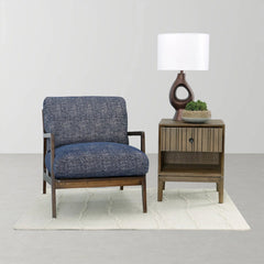 Las Vegas Lawrence Arm Chair in Royal Navy room setting - cane arm chair by LH Imports - Whats New Furniture Portland OR