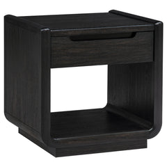 Leandro 1-drawer Wood Occasional Side End Table Burnished Black - What&