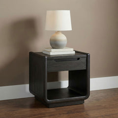 Leandro 1-drawer Wood Occasional Side End Table Burnished Black - What&