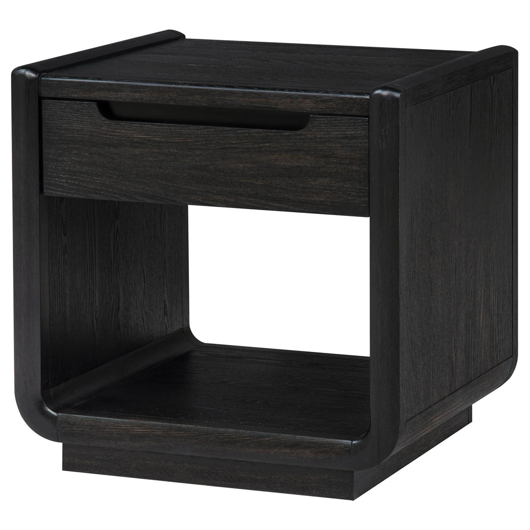 Leandro 1-drawer Wood Occasional Side End Table Burnished Black - What&