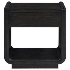 Leandro 1-drawer Wood Occasional Side End Table Burnished Black - What&