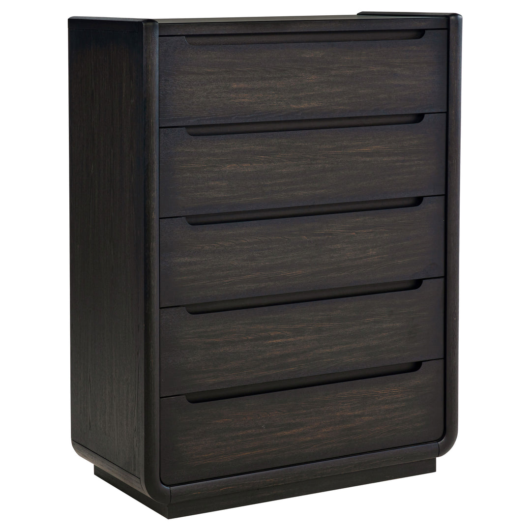 Leandro 5-drawer Bedroom Chest of Drawers Burnished Black - What&