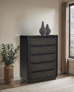 Leandro 5-drawer Bedroom Chest of Drawers Burnished Black - What&