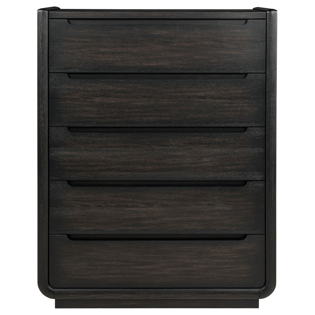 Leandro 5-drawer Bedroom Chest of Drawers Burnished Black - What&