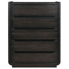 Leandro 5-drawer Bedroom Chest of Drawers Burnished Black - What&