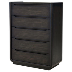 Leandro 5-drawer Bedroom Chest of Drawers Burnished Black - What&