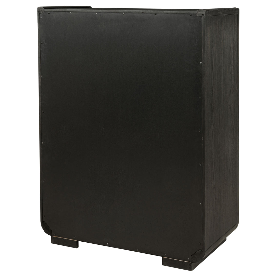 Leandro 5-drawer Bedroom Chest of Drawers Burnished Black - What&