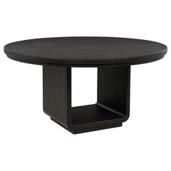 Leandro 60-inch Round Dining Table Burnished Black - What&