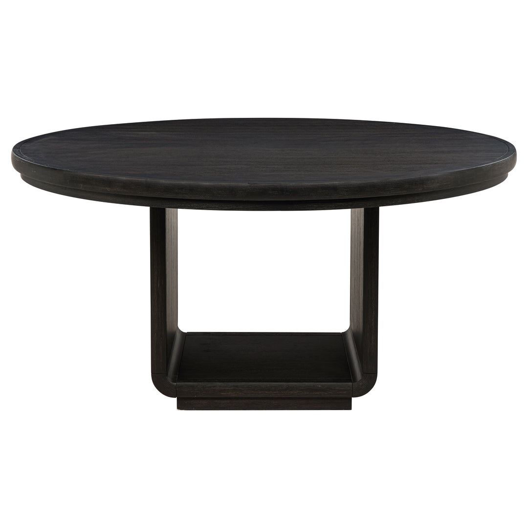 Leandro 60-inch Round Dining Table Burnished Black - What&