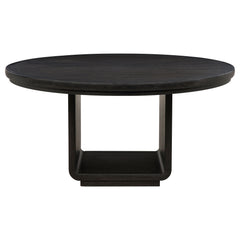 Leandro 60-inch Round Dining Table Burnished Black - What&