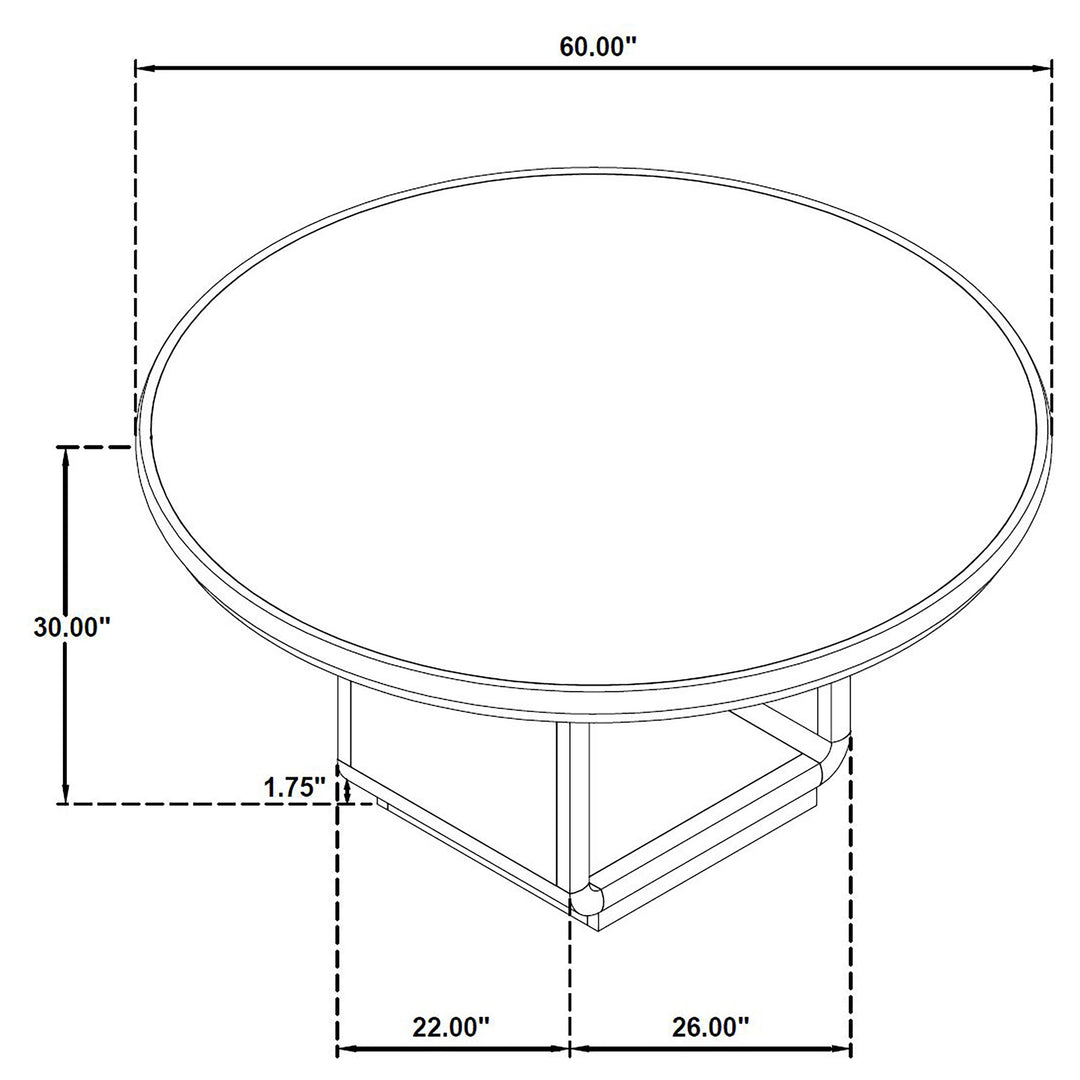 Leandro 60-inch Round Dining Table Burnished Black - What&