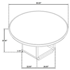 Leandro 60-inch Round Dining Table Burnished Black - What&