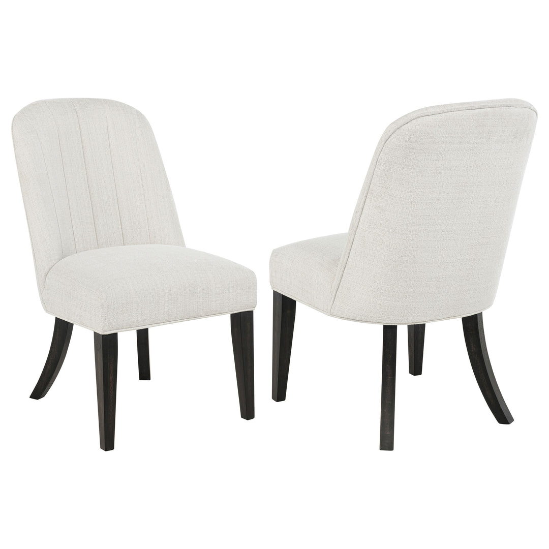 Leandro Upholstered Dining Side Chair Cream (Set of 2) - What&