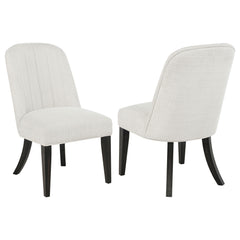 Leandro Upholstered Dining Side Chair Cream (Set of 2) - What&