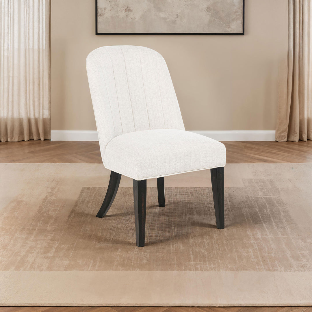 Leandro Upholstered Dining Side Chair Cream (Set of 2) - What&