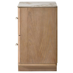 Leanne 2-drawer Sinter Stone Top Nightstand Light Oak - What&