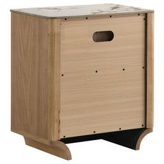 Leanne 2-drawer Sinter Stone Top Nightstand Light Oak - What&