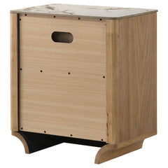 Leanne 2-drawer Sinter Stone Top Nightstand Light Oak - What&