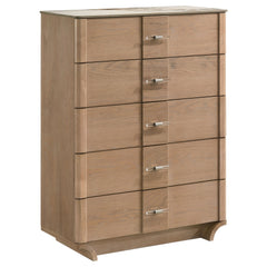 Leanne 5-drawer Sinter Stone Top Chest of Drawers Light Oak - What&