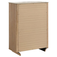 Leanne 5-drawer Sinter Stone Top Chest of Drawers Light Oak - What&